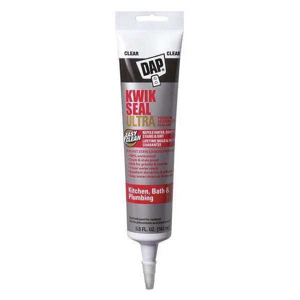 Kitchen & Bath Sealant, 5.5 oz, Tube, Clear, Acrylic Polymer Base