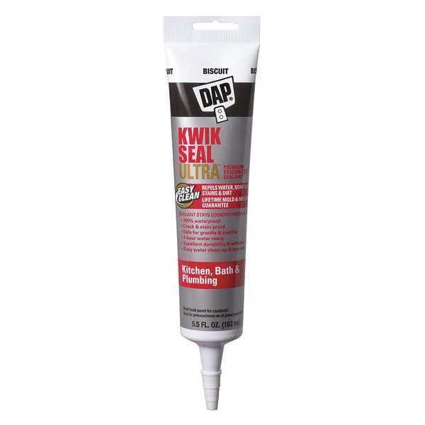 Kitchen & Bath Sealant, 5.5 oz, Tube, Biscuit, Acrylic Polymer Base
