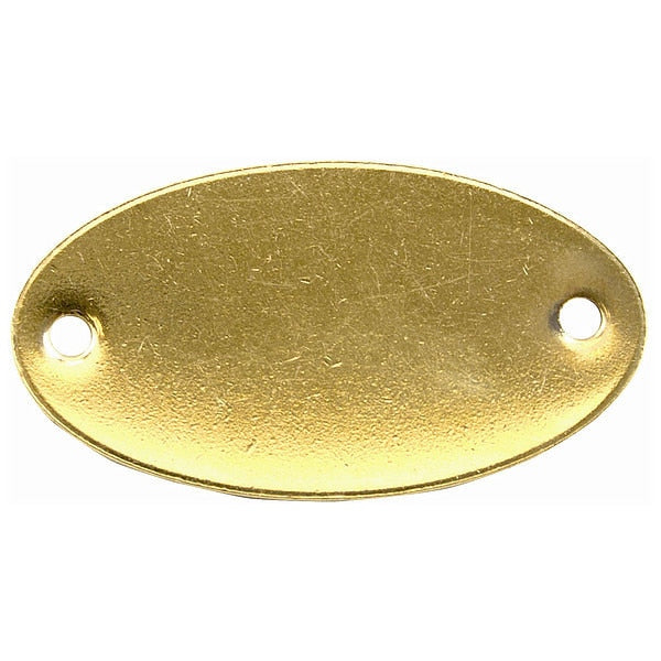 Blank Tag, 2 - 1/16 in.W, Gold, Brass, PK100