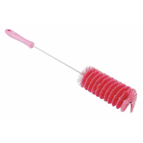 2 3/8 in W Tube and Valve Brush, Medium, 13 1/2 in L Handle, 6 in L Brush, Pink, 19 5/8 in L Overall