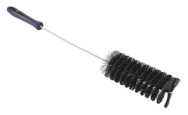 2 3/8 in W Tube and Valve Brush, Medium, 13 1/2 in L Handle, 6 in L Brush, Black