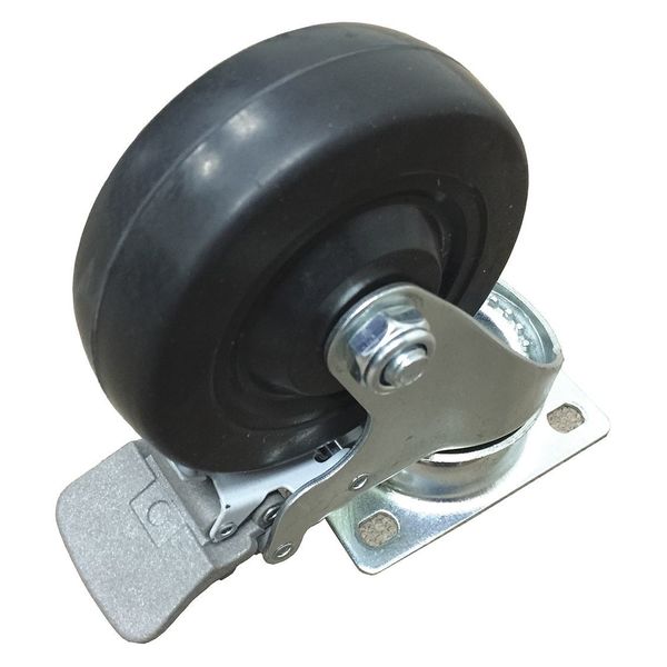 Rubber Caster with Full Break, 4x1-1/4