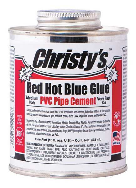 PVC Cement, Blue, 16 oz.