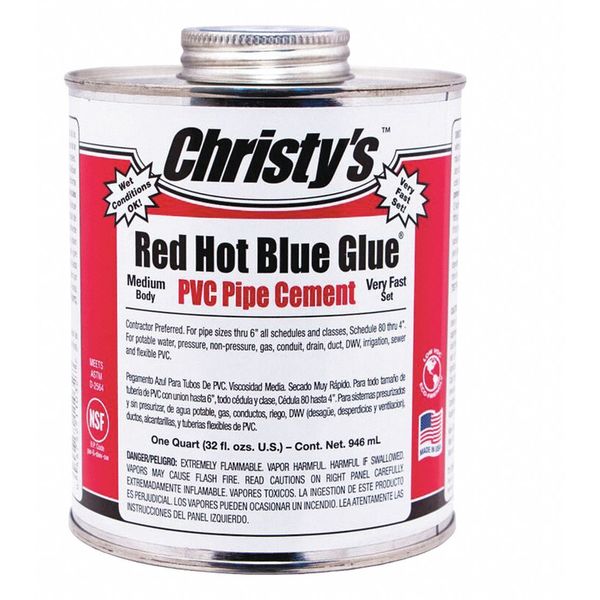 PVC Cement, Blue, 32 oz.