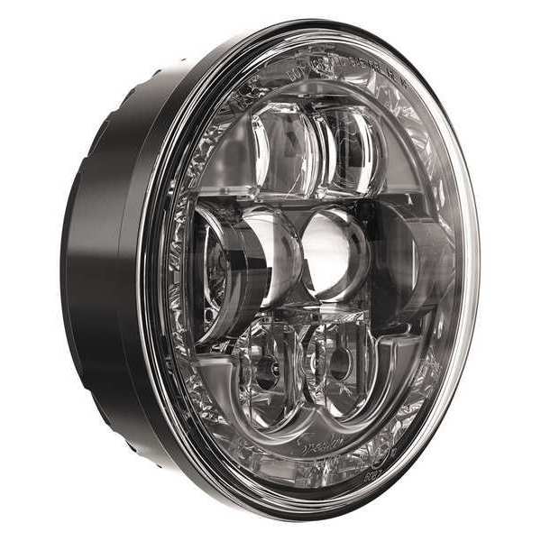 Headlight, Black, Die-Cast Aluminum, LED, RH