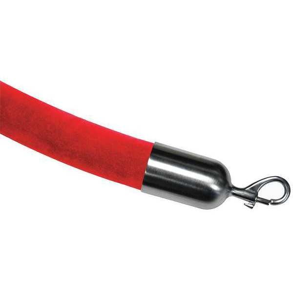 Barrier Rope, Velour, Red, 6 ft. L