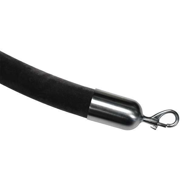 Barrier Rope, Velour, Black, 6 ft. L