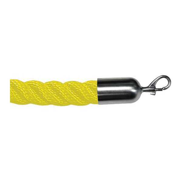 Barrier Rope, Nylon, Yellow, 6 ft.L