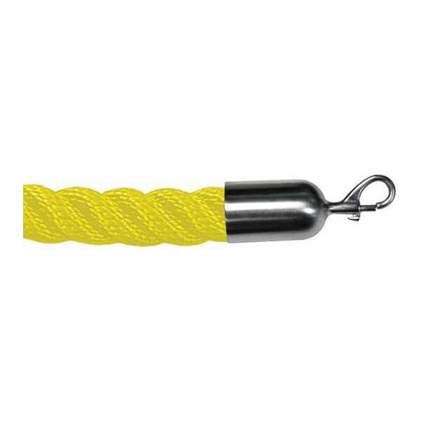 Barrier Rope, 10 ft.L, Satin Chrm Snap End