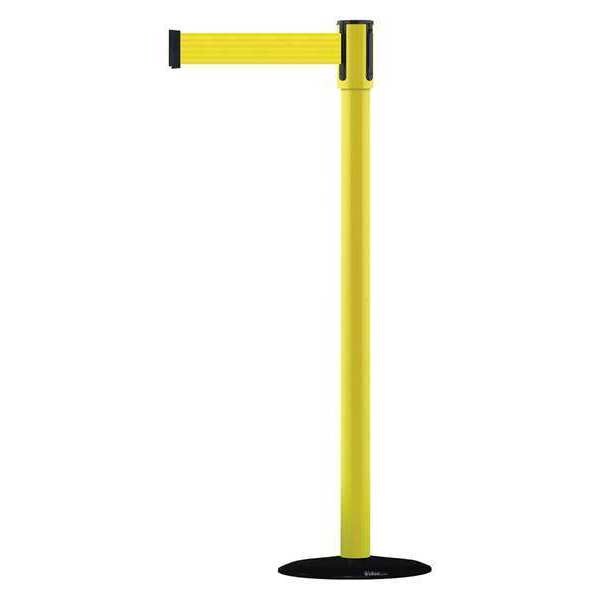 Barrier Post with Belt, Yllw, 7-1/2 ft. L