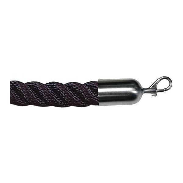 Barrier Rope, Nylon, Black, 8 ft. L