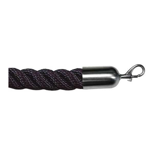 Barrier Rope, Nylon, Blk, 10 ft. L