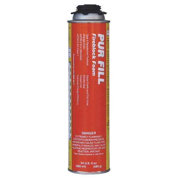 Fire Barrier Spray Foam Sealant, Aerosol Can, Orange, 2 Component