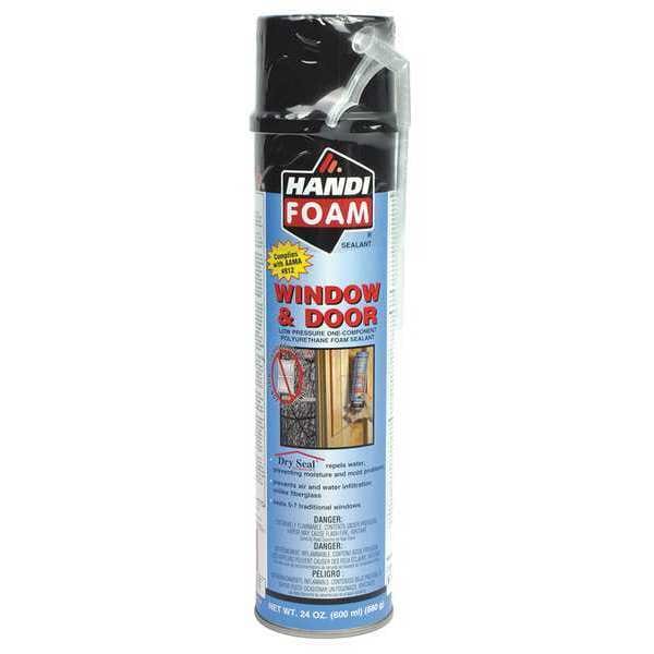 Window & Door Spray Foam Sealant, 24 oz, Aerosol Can, Creme, 1 Component