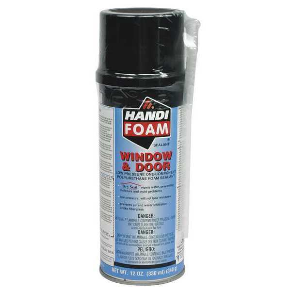 Window & Door Spray Foam Sealant, 12 oz, Aerosol Can, Creme, 1 Component