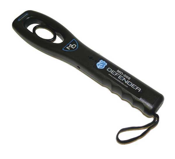 Handheld Metal Detector, LED, Black, 1 lb.