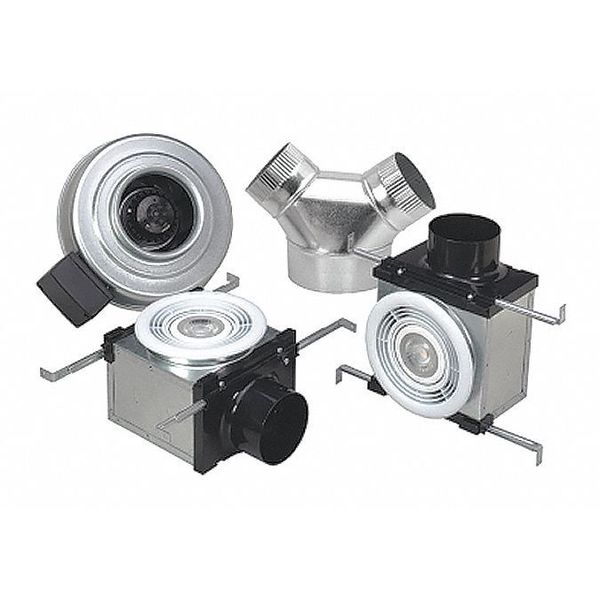 Inline Bathroom Fan, Steel, 120V, 70W