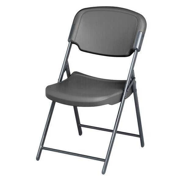 Folding Chair, 12 in. Back H, Charcoal, PK4