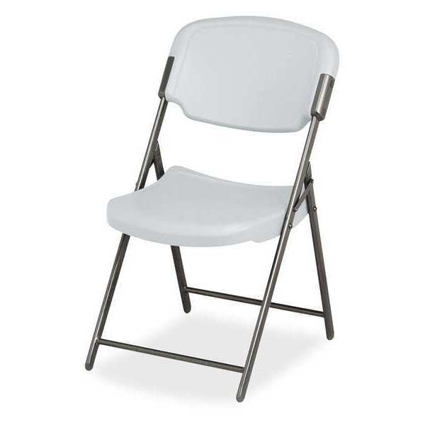 Folding Chair, 12 in. Back H, Platinum, PK4