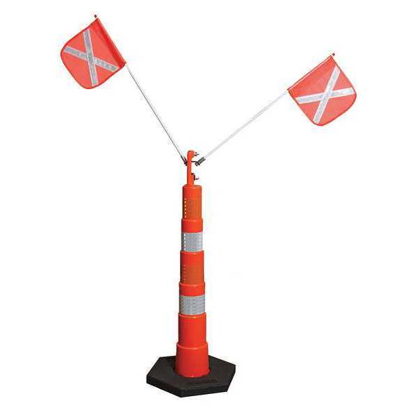 Delineator Wing Whip, HDPE, Orange/White