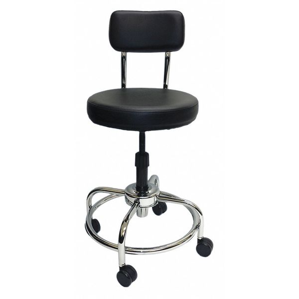 Round Stool with Backrest, Height 19