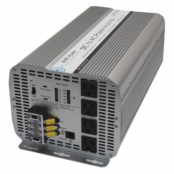 Power Inverter, Aluminum Case, Modified Sine Wave Form, 5000W Nominal Output, 1 Outlets