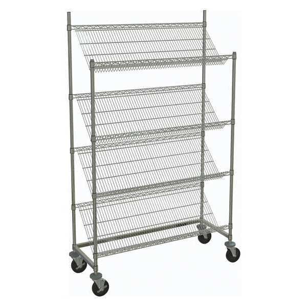 Wire Cart, Chrome, 69in.H x 48in.L, Silver