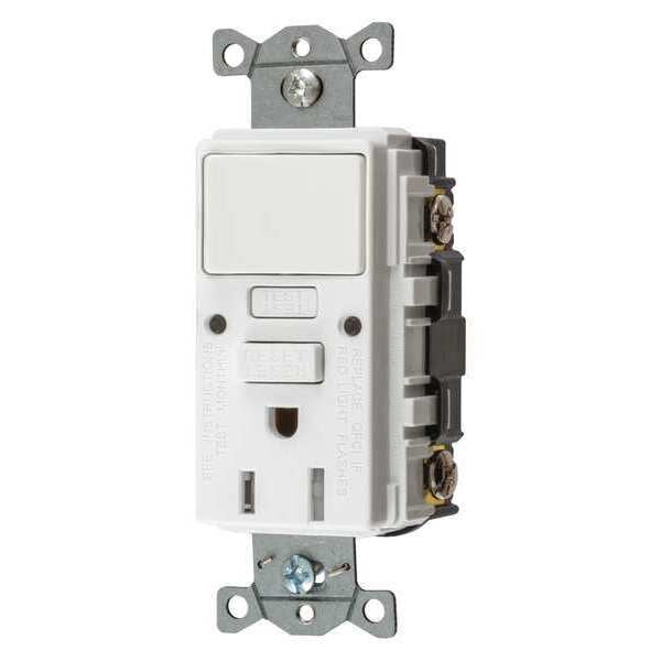 GFCI Rceptcle, Commer., 15A, 0.5 HP