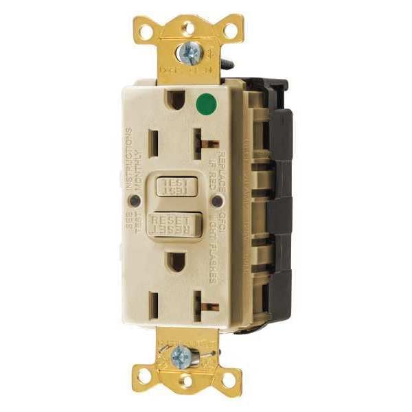 GFCI Rceptcle, Hspital, Ivry, 20A, 1 HP