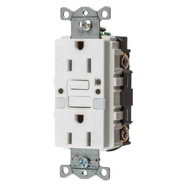 GFCI Rceptcle, Commer., Wht, 15A, 0.5 HP