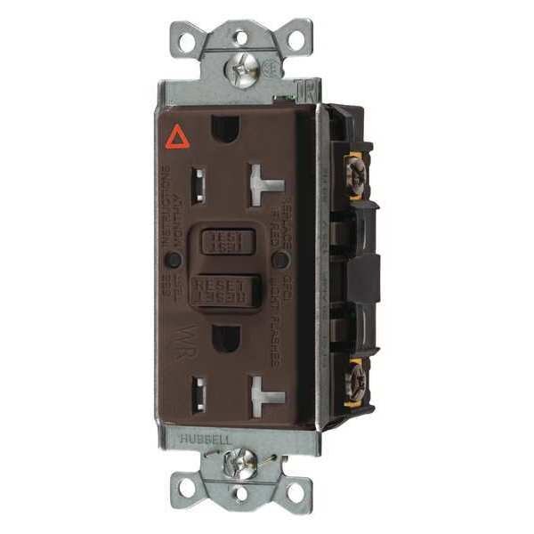 GFCI Rceptcle, Commer., Brwn, 20A, 1 HP