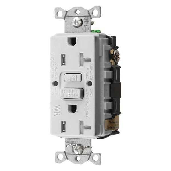 GFCI Receptacle, 20A, 125VAC, 5-20R, White