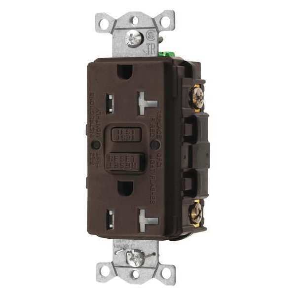 GFCI Rceptcle, Commer., Brwn, 20A, 1 HP