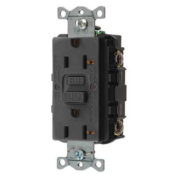 GFCI Rceptcle, Commer., Blk, 20A, 1 HP