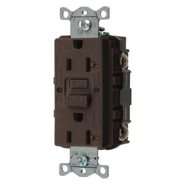 GFCI Rceptcle, Commer., Brwn, 20A, 1 HP