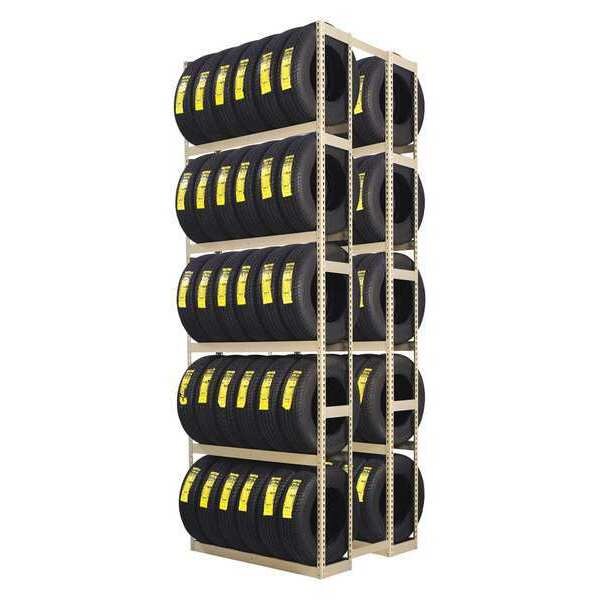 Double Sided Boltless Tire Rack, 144 in H