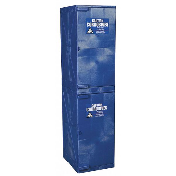 Corrosive Safety Cabinet, 4 Shelves, Blue
