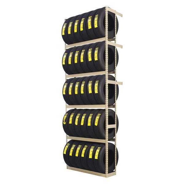 Single Sided Boltless Tire Rack, 144 in H