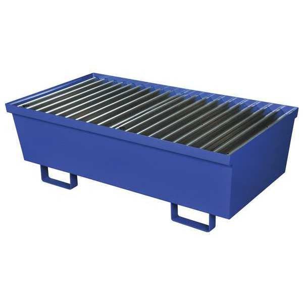 Drum Spill Containment Pallet, 74 gal Spill Capacity, 2 Drum, 2000 lb., Steel