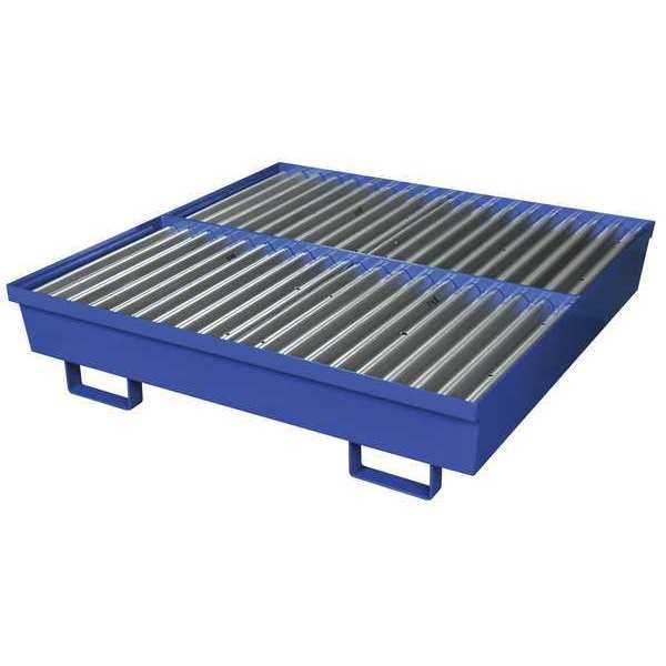 Drum Spill Containment Pallet, 92 gal Spill Capacity, 4 Drum, 4000 lb., Steel