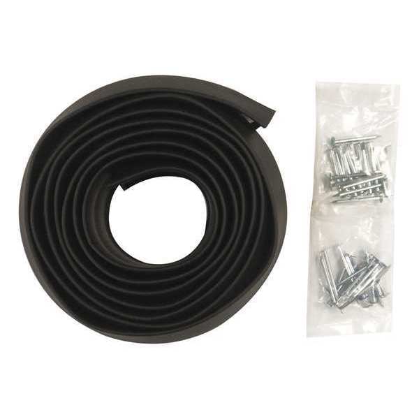 Door Bottom Seal, Rubber, Black, 9 ft.