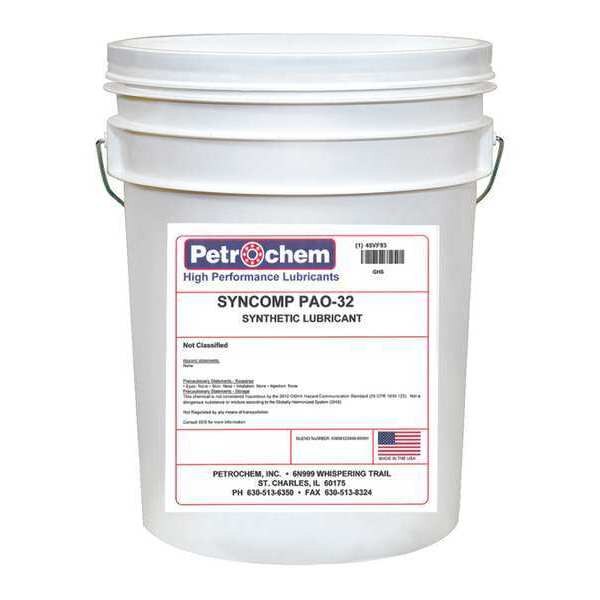 Compressor Oil, 5gal, Pail, Polyalphaolefin