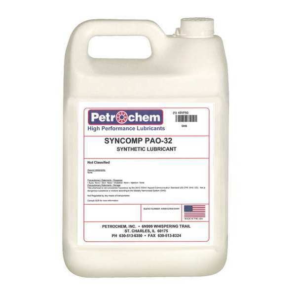 Compressor Oil, 1gal, Jug, Polyalphaolefin