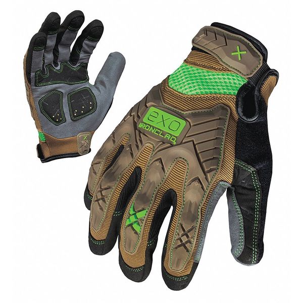 Impact Mechanics Glove, Brown/Gray, XL, PR