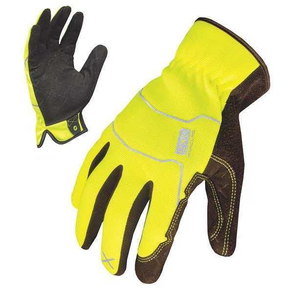 Hi-Vis Mechanics Gloves, L, Yellow, Single Layer, Spandex