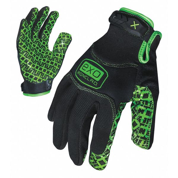 Mechanics Gloves, XL, Black/Green, Single Layer, Spandex, Neoprene