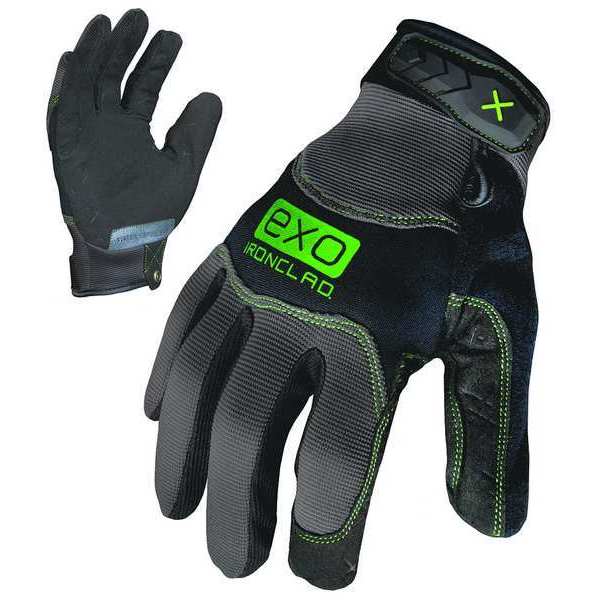 Mechanics Gloves, S, Black/Grey, Single Layer, Spandex, Neoprene