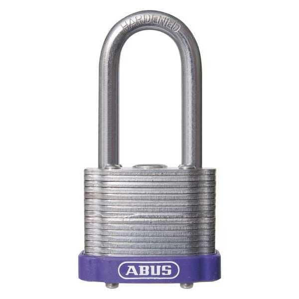 Keyed Padlock, Open, Rectangular Steel Body, Hardened Steel Shackle, 11/16 in W