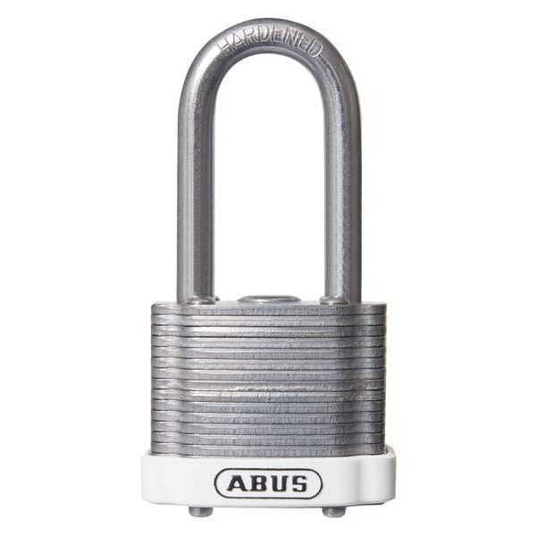 Keyed Padlock, Open, Rectangular Steel Body, Hardened Steel Shackle, 11/16 in W