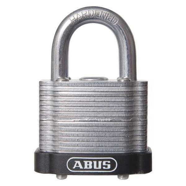 Keyed Padlock, Open, Rectangular Steel Body, Hardened Steel Shackle, 3/4 in W